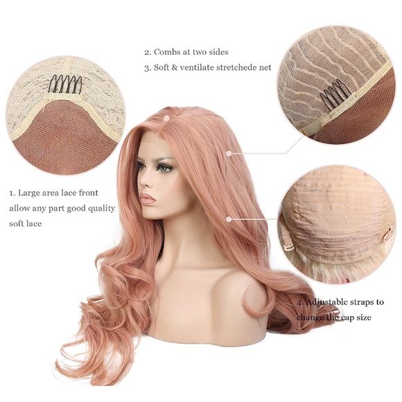 ?TORI 26” PINK CURL ROZAI LACE-FRONT WIG *NWT* main image 4
